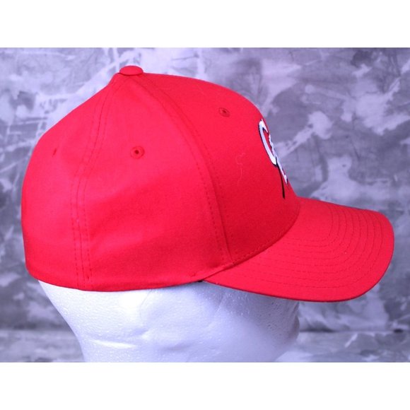 Port Authority Red GF Trident Logo FlexFit Hat Cap S/M - Picture 5 of 7